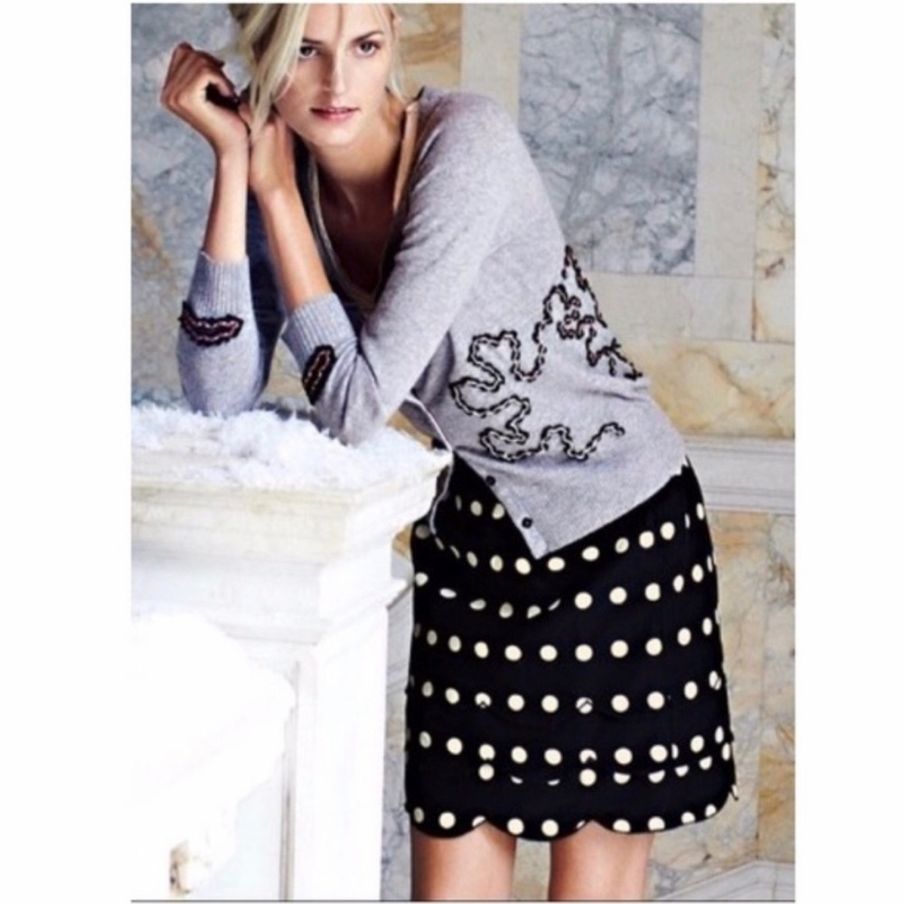 Anthropologie Scalloped Cloud Skirt Floreat